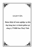 LUẬN VĂN:Hoàn thiện kế toán nghiệp vụ tiêu thụ hàng hoá và thành phẩm tại