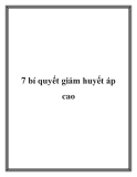 7 bí quyết giảm huyết áp cao