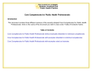   Core Competencies for Public Health Professionals 