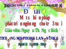 Đề tài: Một số biện pháp  phát triển ngôn ngữ cho trẻ 3 tuổi