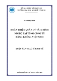 Luận văn: HOÀN THIỆN QUẢN LÝ TÀI CHÍNH  NỘI BỘ TẠI TỔNG CÔNG TY  HÀNG KHÔNG VIỆT NAM 