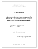 Luận văn: NÂNG CAO NĂNG LỰC CẠNH TRANH CỦA  VIETNAM AIRLINES TRONG HOẠT ĐỘNG  VẬN CHUYỂN HÀNG HÓA XUẤT KHẨU   