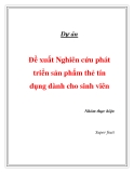 Dự án : Đề xuất Nghiên cứu phát triển sản phẩm thẻ tín dụng dành cho sinh viên