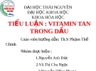 TIỂU LUẬN : VITAMIN TAN TRONG DẦU