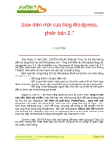 Giao diện mới của blog Wordpress, phiên bản 2.7