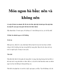 Món ngon bà bầu: nên và không nên