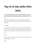 Đẹp da từ thực phẩm thiên nhiên