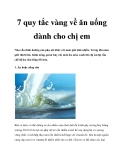 7 quy tắc vàng về ăn uống dành cho chị em