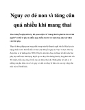 Nguy cơ đẻ non vì tăng cân quá nhiều khi mang thai