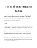 Top 10 đồ ăn lý tưởng cho bà bầu