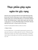 Thực phẩm giúp ngăn ngừa tóc gãy rụng