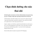 Chọn dinh dưỡng cho não thai nhi