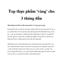 Top thực phẩm 'vàng' cho 3 tháng đầu