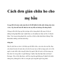 Cách đơn giản chữa ho cho mẹ bầu