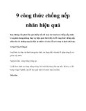 9 công thức chống nếp nhăn hiệu quả