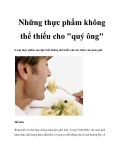 Những thực phẩm không thể thiếu cho "quý ông"