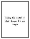 Những điều cần biết về bệnh viêm gan B và ung thư gan