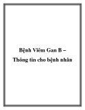 Bệnh Viêm Gan B – Thông tin dành cho bệnh nhân