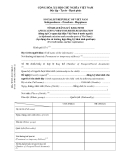 MẪU TỜ KHAI ĐĂNG KÝ KHAI SINH APPLICATION FORM FOR BIRTH REGISTRATION (dùng tại Cơ quan đại diện Việt Nam ở nước ngoài )