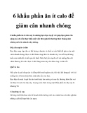 6 khẩu phần ăn ít calo để giảm cân nhanh chóng