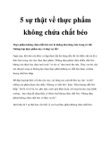 5 sự thật về thực phẩm không chứa chất béo