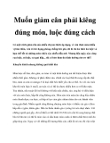 Muốn giảm cân phải kiêng đúng món, luộc đúng cách