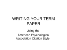 Writing your term paper