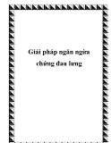 Giải pháp ngăn ngừa chứng đau lưng