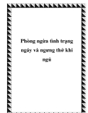 Phòng ngừa tình trạng ngáy và ngưng thở khi ngủ