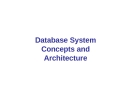 Database System Concepts and Architecture