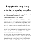 4 nguyên tắc vàng trong nấu ăn giúp phòng ung thư