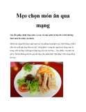 Mẹo chọn món ăn qua mạng