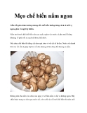 Mẹo chế biến nấm ngon