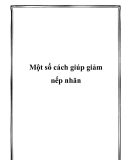 Một số cách giúp giảm nếp nhăn