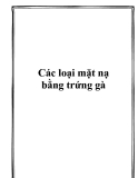 Các loại mặt nạ bằng trứng gà