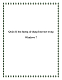 Quản lý lưu lượng sử dụng Internet trong Windows 7