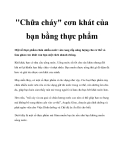 "Chữa cháy" cơn khát của bạn bằng thực phẩm