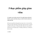 5 thực phẩm giúp giảm viêm