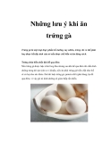 Những lưu ý khi ăn trứng gà