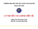 Lý tuyết tài chính và tiền tệ- Chương 4: Tín dụng và lãi suất tín dụng