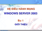 HỆ ĐIỀU HÀNH MẠNG WINDOWS SERVER 2003