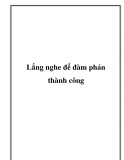 Lắng nghe để đàm phán thành công