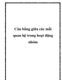 Cân bằng giữa các mối quan hệ trong hoạt động nhóm