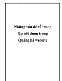 Những vấn đề về trùng lặp nội dung trong Quảng bá website