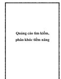 Quảng cáo tìm kiếm, phân khúc tiềm năng.Từ xuất phát điểm rất thấp, ngành