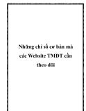 Những chỉ số cơ bản mà các Website TMĐT cần theo dõi