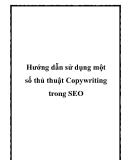 Hướng dẫn sử dụng một số thủ thuật Copywriting trong SEO.Có một điều có