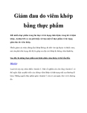 Giảm đau do viêm khớp bằng thực phẩm