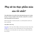 Phụ nữ ăn thực phẩm màu nào tốt nhất