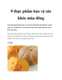 9 thực phẩm bảo vệ sức khỏe mùa đông